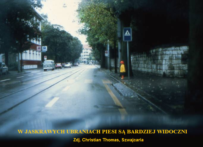 W jaskrawych barwach piesi są bardziej widoczni